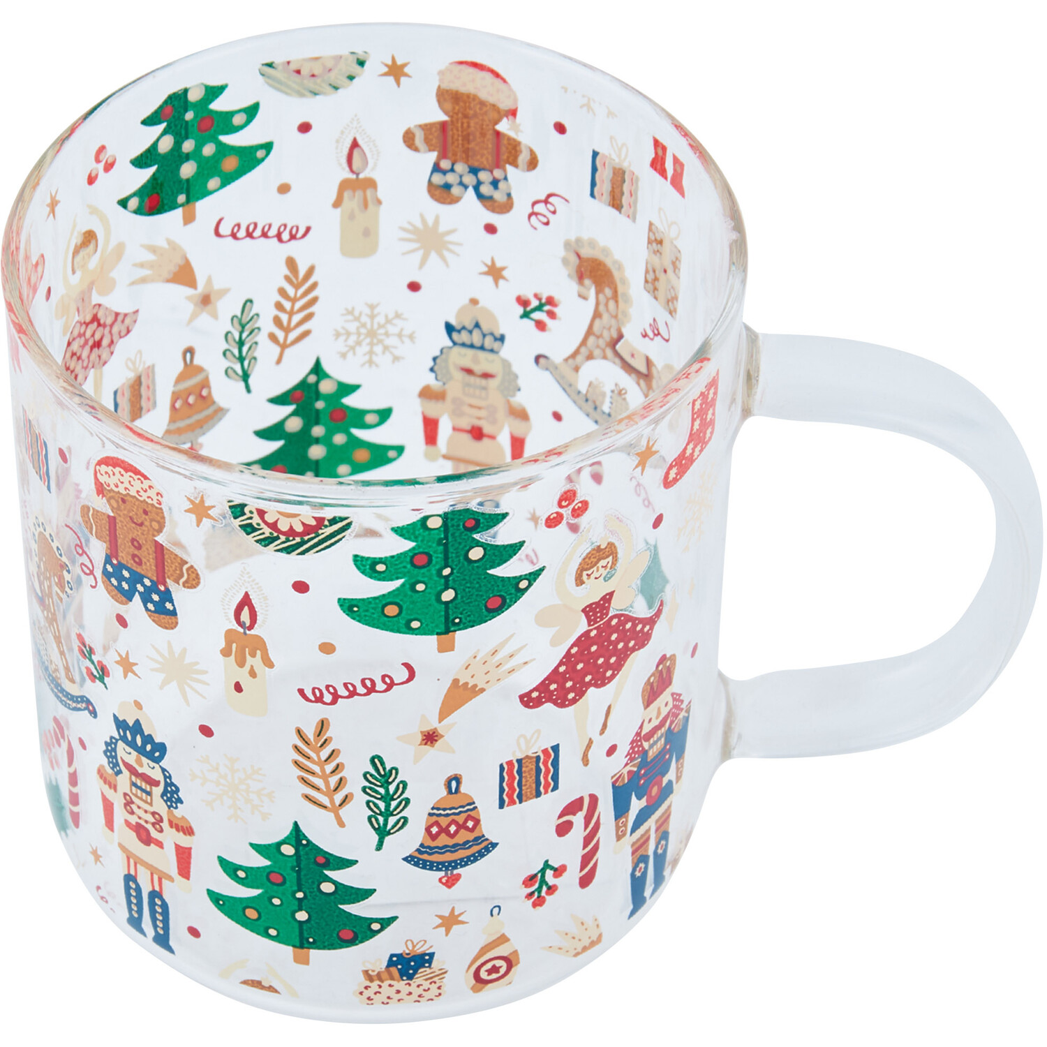 Xmas Print Borosilicate Glass Mug Image 2