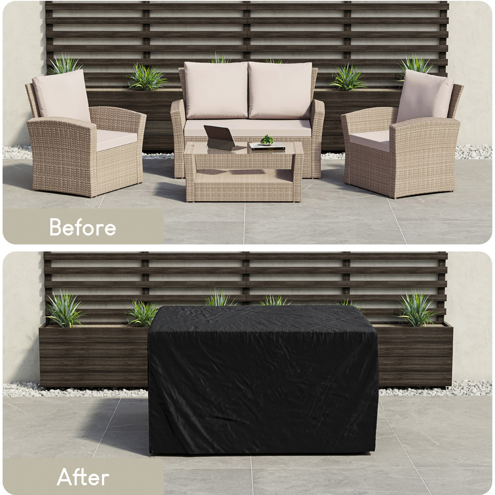 GARDEN VIDA Mylor 4 Seater Natural PE Rattan Garden Lounge Set with Cover Image 7