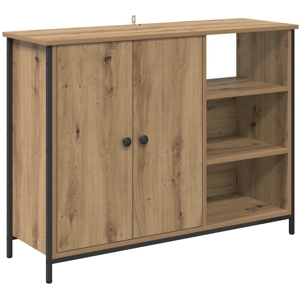 vidaXL 2 Door 3 Open Shelf Light Brown Sideboard Image 2
