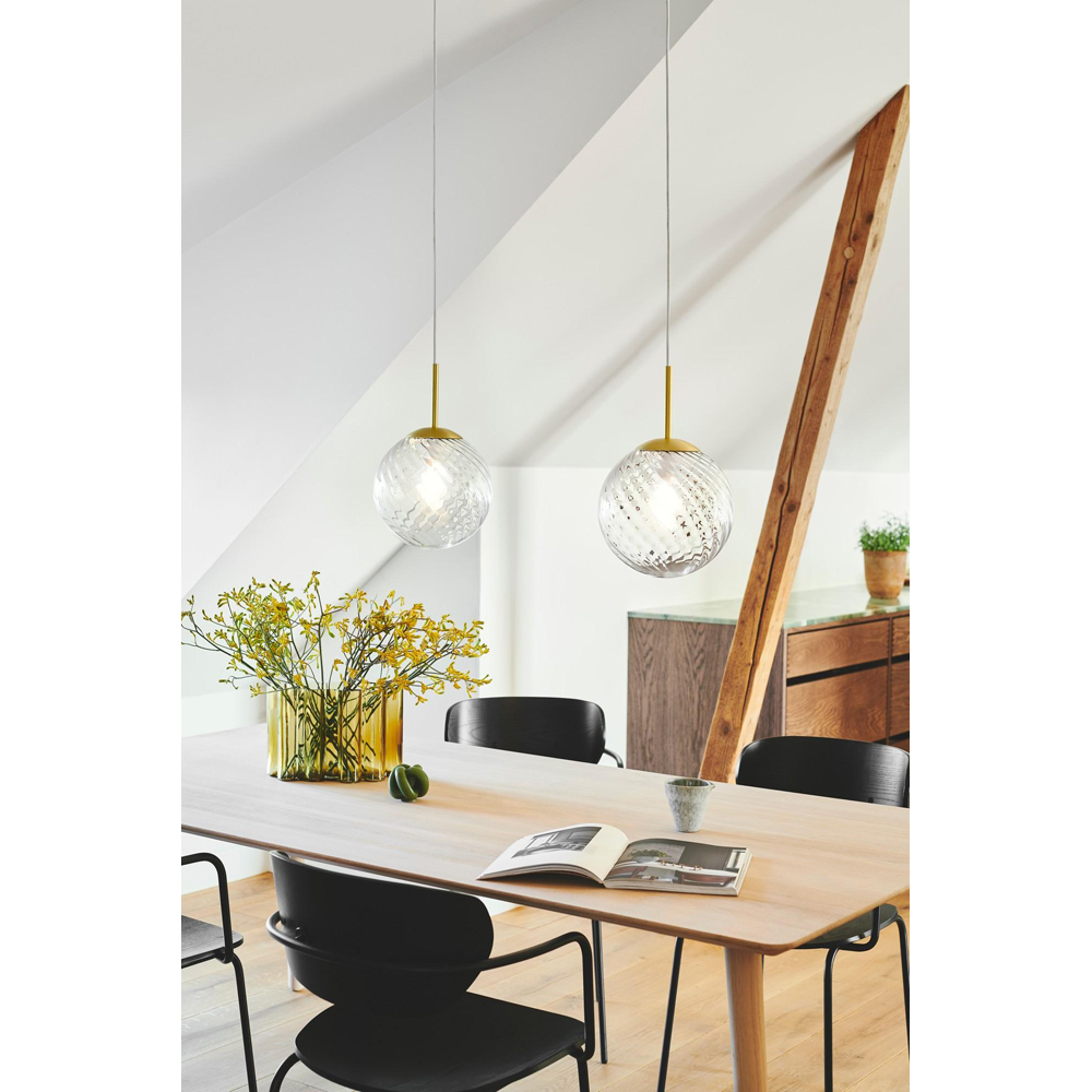 Nordlux Chisell Brass Glass Dome Pendant Light Image 2