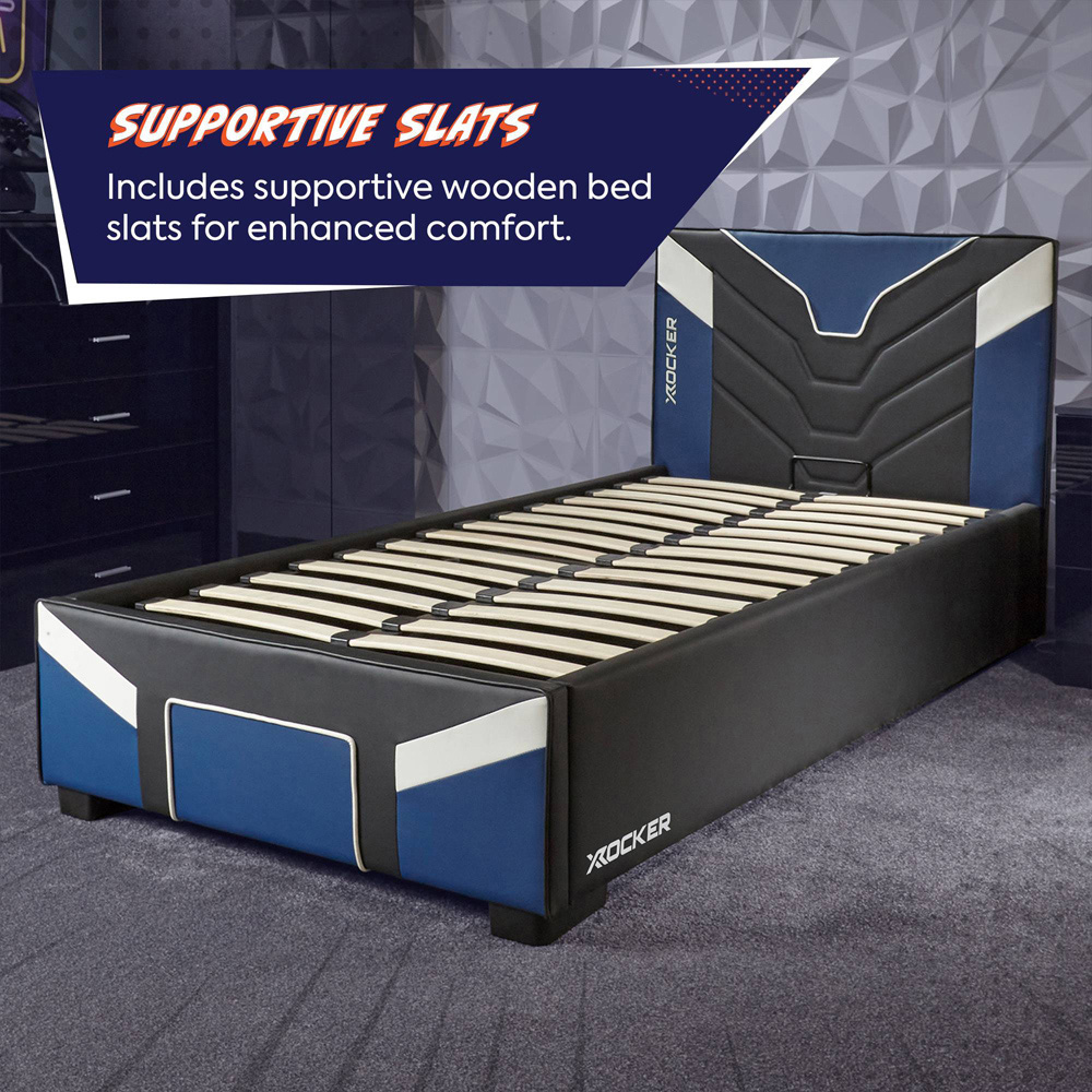 X Rocker Cerberus MKII Single Blue Ottoman Bed Image 3