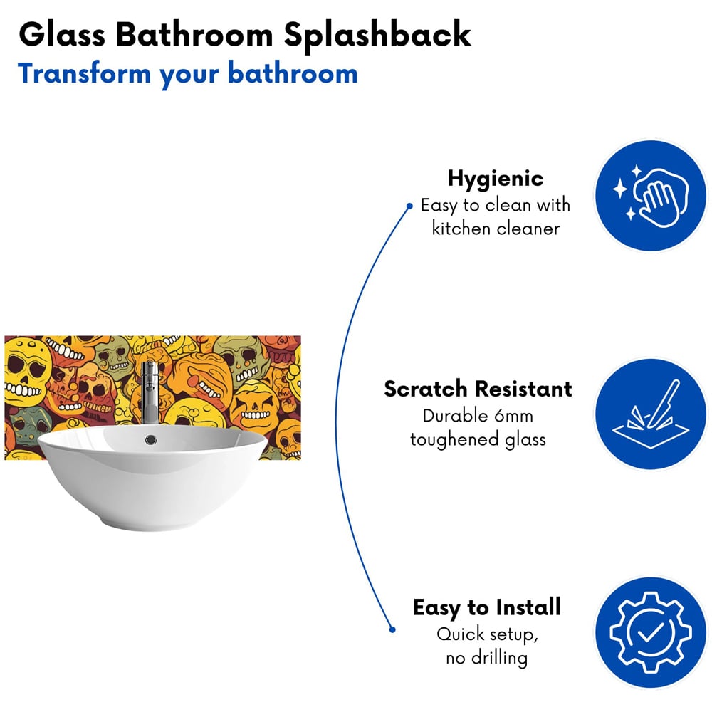 Warren Reed Designer Autumnal Skulls Bathroom Splashback 25 x 60cm Image 4