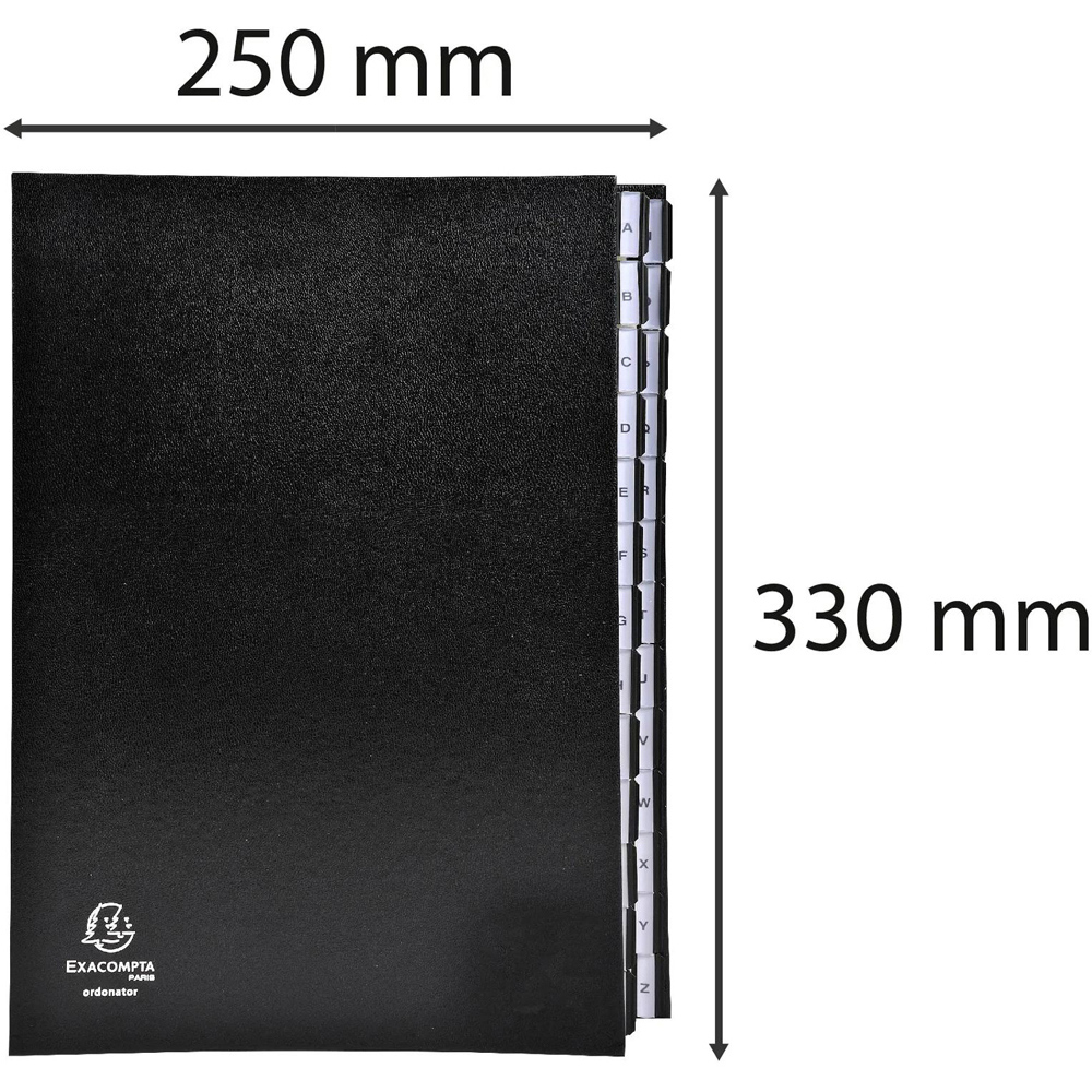 Exacompta A4 Black Multi-Part File Ordonator with 26 A-Z Tabs Image 9