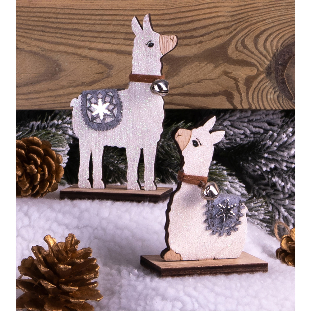 St Helens Wooden Sitting Down Alpaca Ornament Image 6