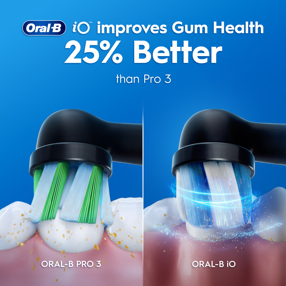 Oral-B iO2 Black and Pink Electric Toothbrush with Travel Case 2 Pack Image 5
