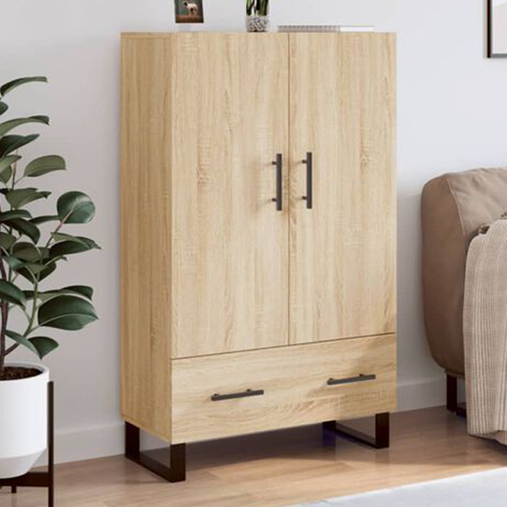 vidaXL 2 Door Single Drawer Sonoma Oak Highboard Image 1