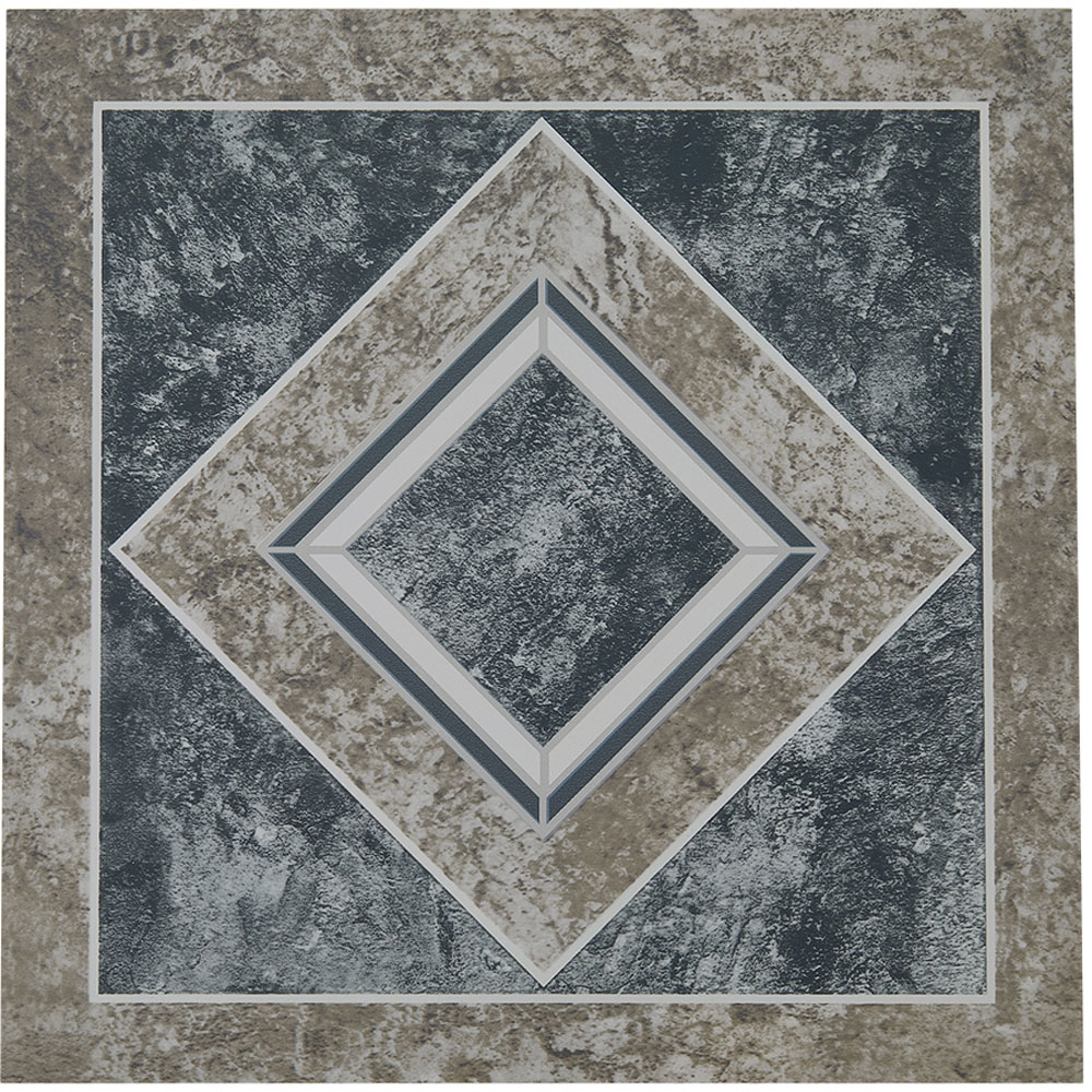 Living and Home Marble Effect Brown Edge Self-Adhesive PVC Flooring Tile 10 Pack Image 2