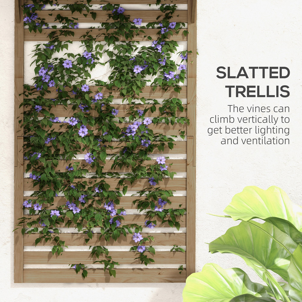 Outsunny Brown Wall Mounted Plant Stand with Trellis Set of 2 Image 5