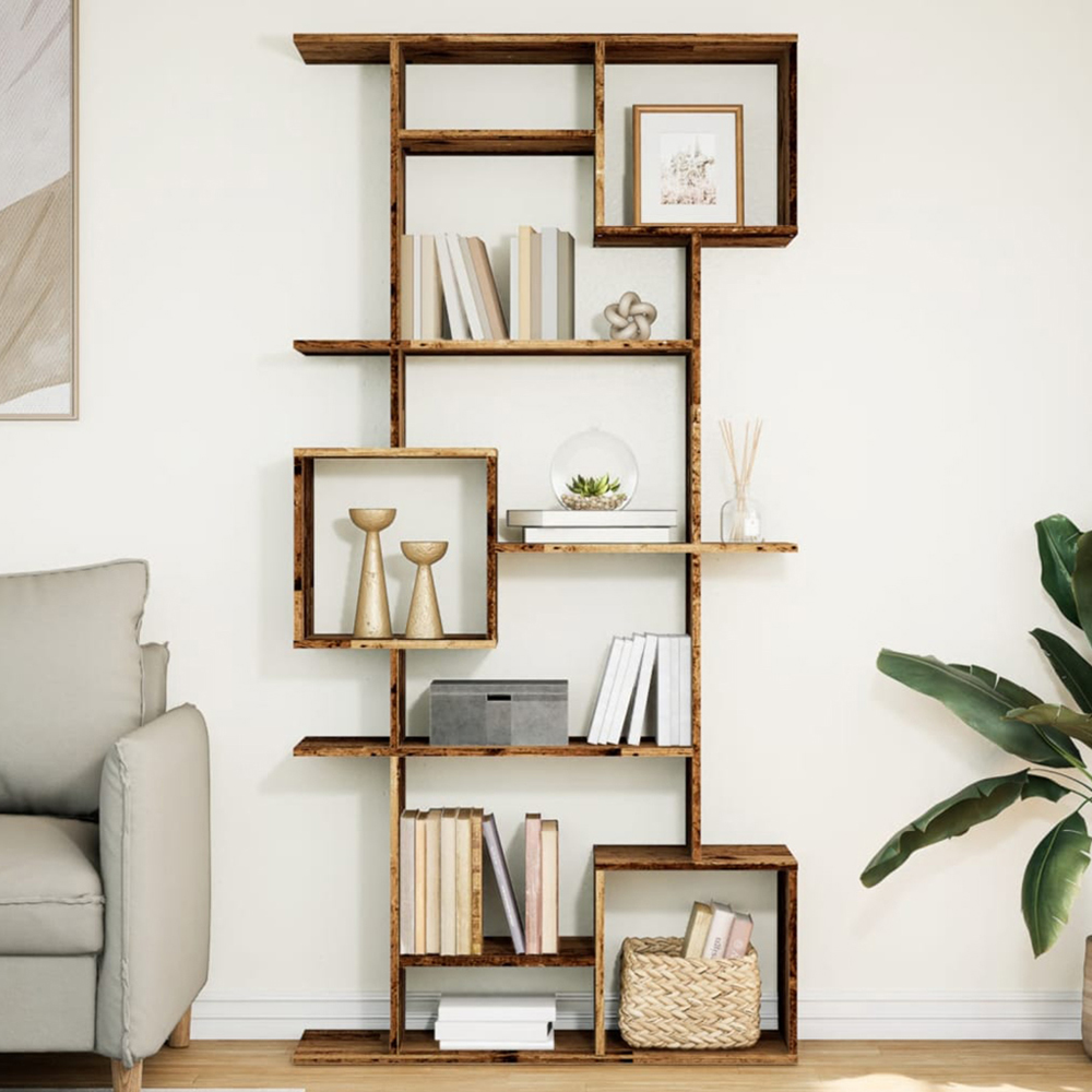 vidaXL 9 Shelf Brown Book Cabinet Image 1