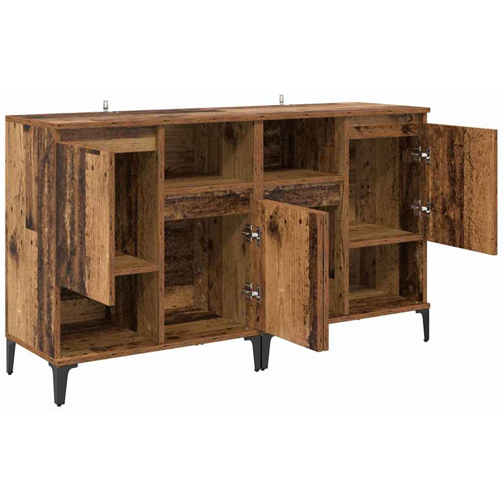 vidaXL 2 Door 2 Shelf Old Wood Compact Sideboard Set of 2 Image 6