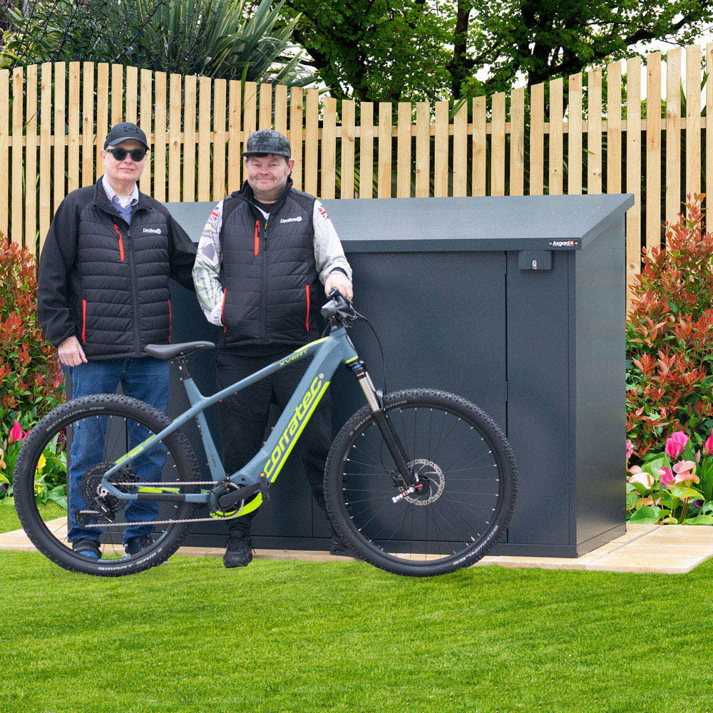 Asgard Maxess E Pro 8 x 4ft Double Door Green Bike Storage Shed Image 9