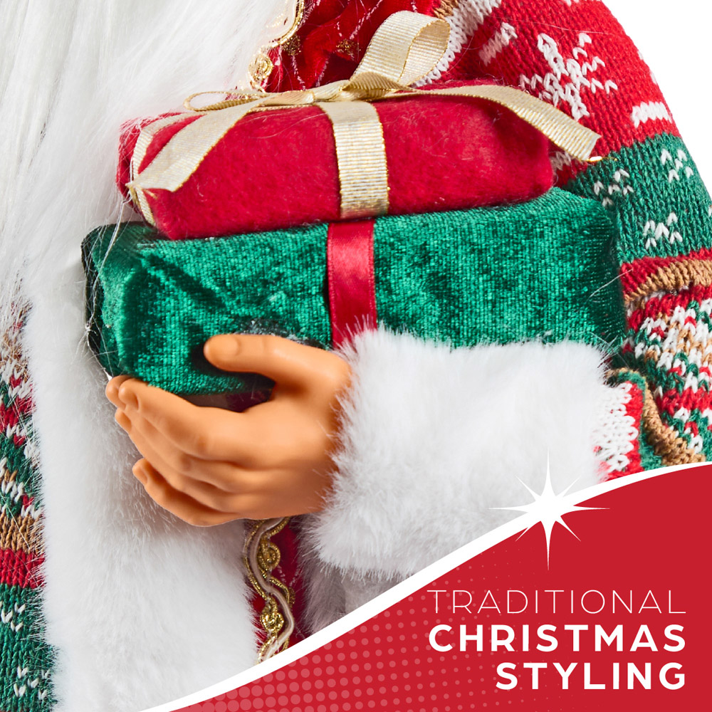 The Christmas Workshop Standing Santa Claus Decoration with Gift Sack 3.2ft Image 4
