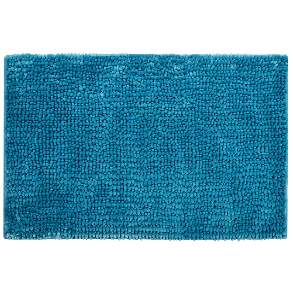 Allure Bath Fashions Turquoise Velvet Chenille Bobble Non-Slip Bath Mat Image 1
