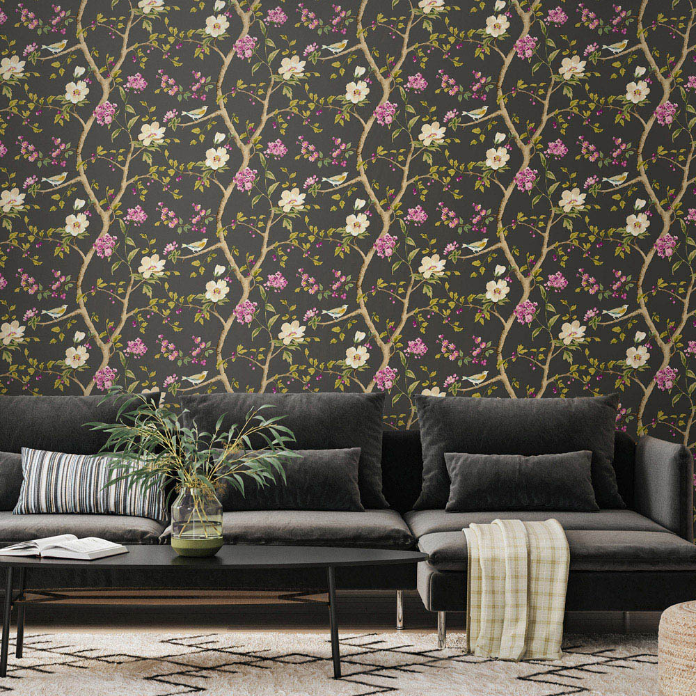 Hoopla Walls Purity Bird Song Multicolour Wallpaper Image 2
