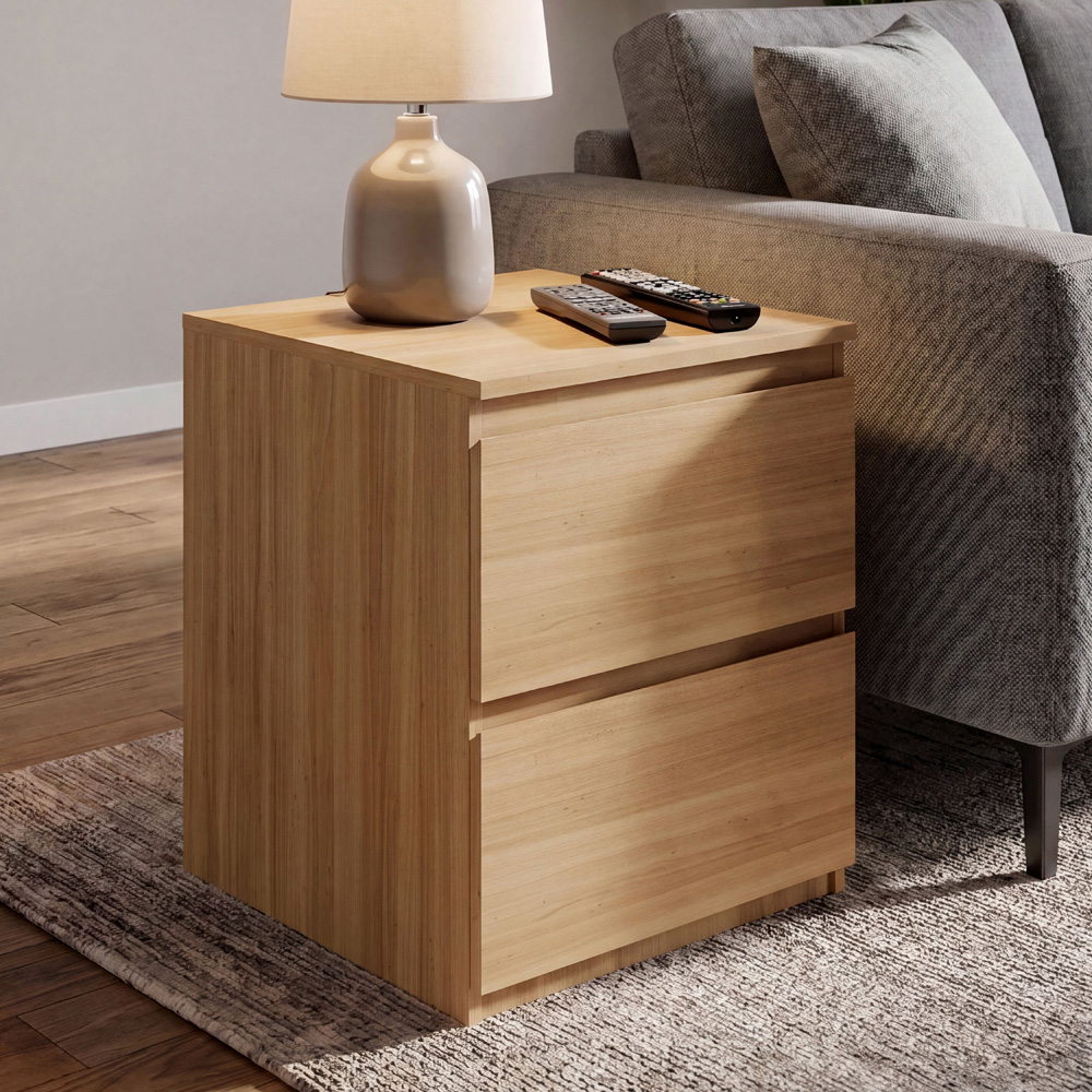 VIDA DESIGNS Denver 2 Drawer Pine Large Bedside Cabinet Set of 2 Image 3