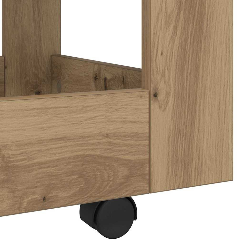 vidaXL 2 Shelf Artisan Oak Wooden Desk Trolley Image 4