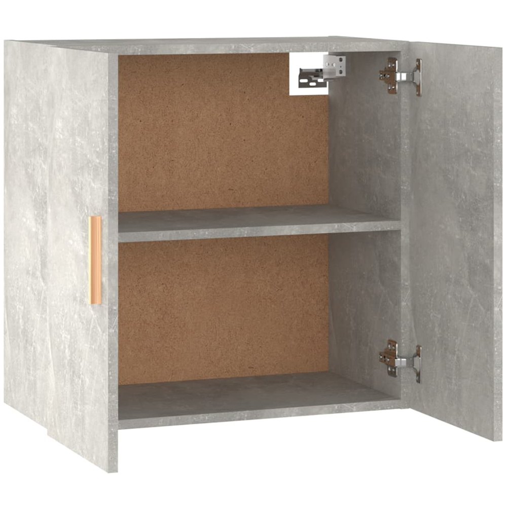 vidaXL 2 Door Concrete Grey Wall Cabinet with Gold Handle Image 5