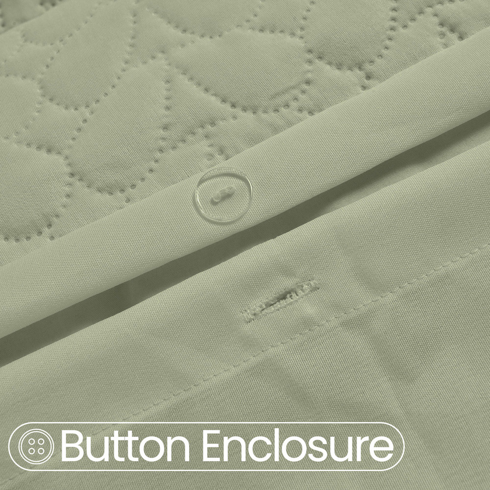 Velosso Kinsley Double Sage Quilted Duvet Cover Set Image 3