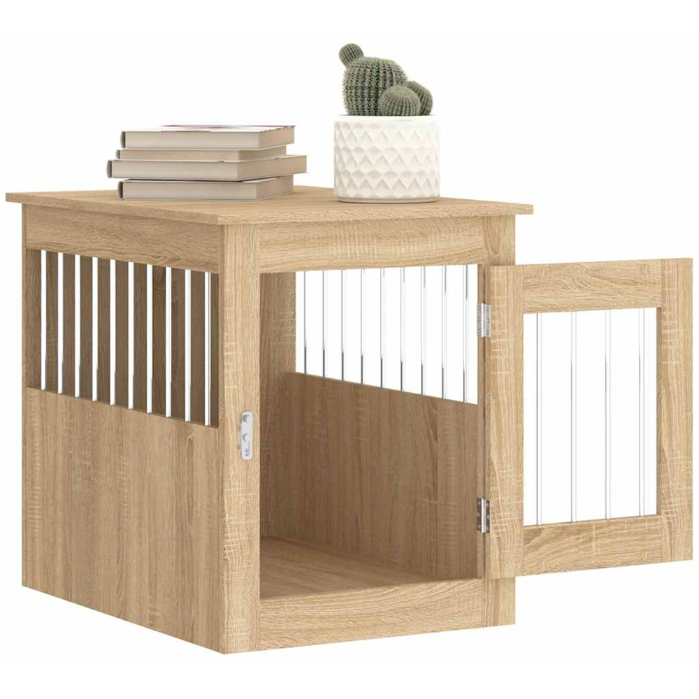 vidaXL Sonoma Oak Engineered Wood Dog Crate Furniture 68 x 55 x 80cm Image 5