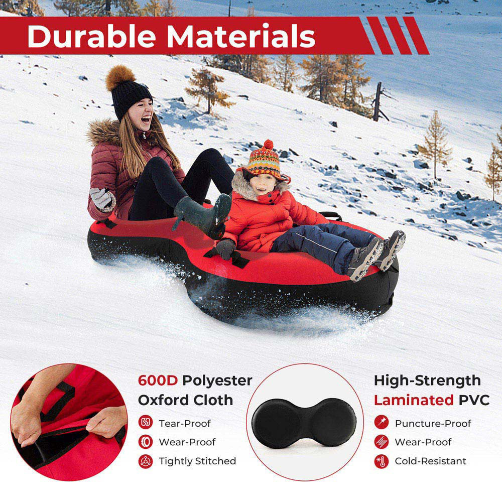 Costway 2 Person Red Inflatable Snow Tube Image 6