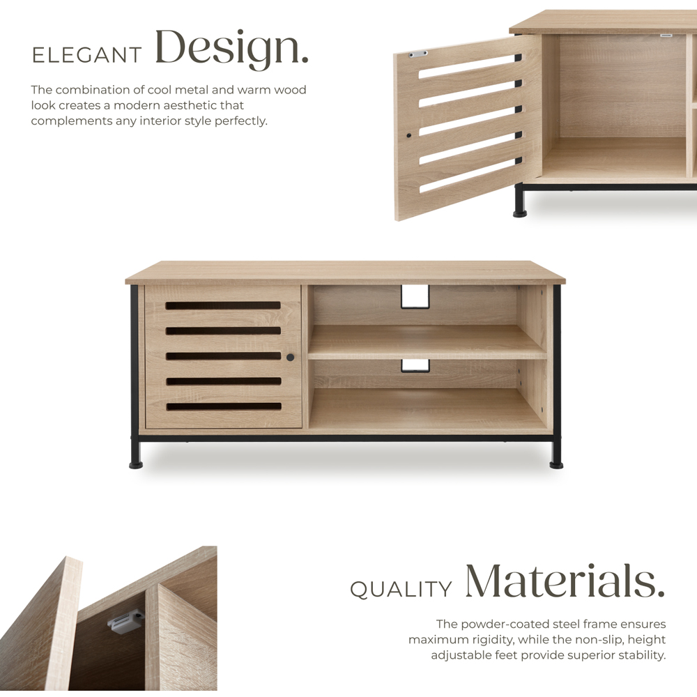 Tectake Galway Single Door 2 Shelf Sonoma Oak TV Stand Image 4