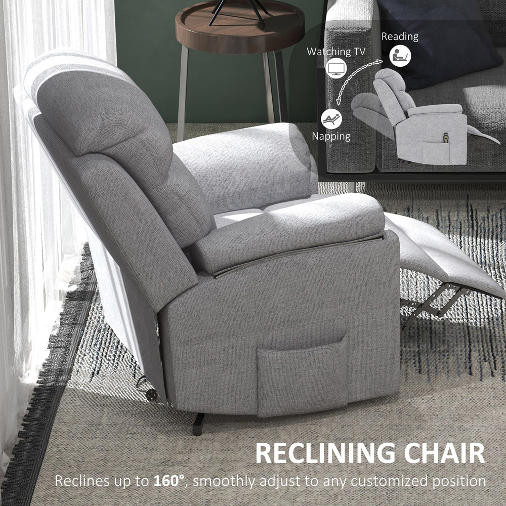 Portland Grey Linen Power Lift Electric Recliner Chair Image 6