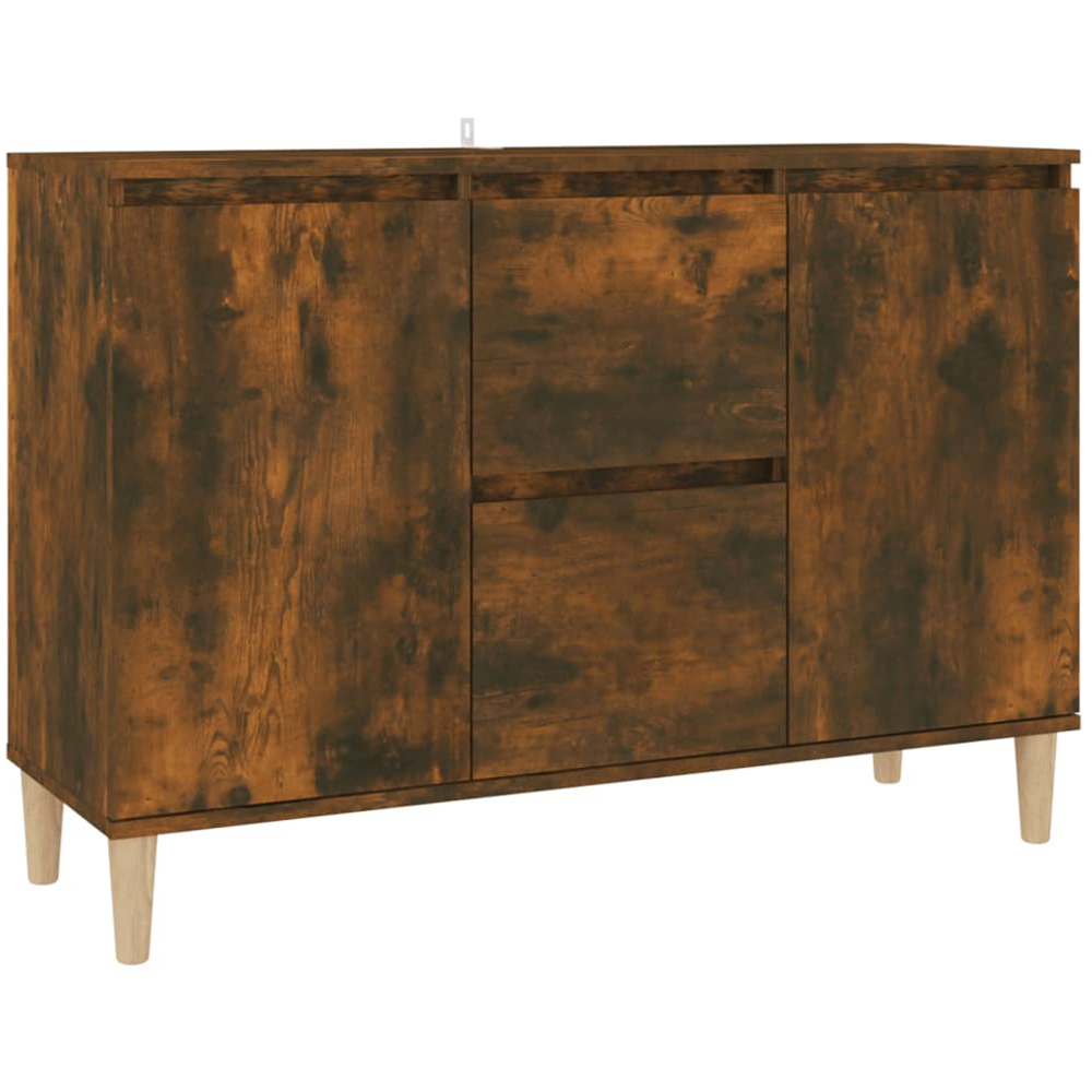 vidaXL 2 Door 2 Drawer Smoked Oak Sideboard Image 2