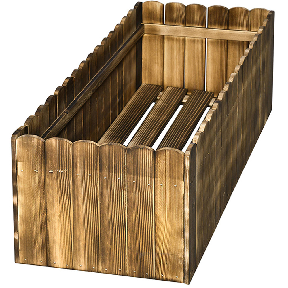 Outsunny Wooden Rectangular Raised Bed Planter 30 x 40 x 100cm Image 3