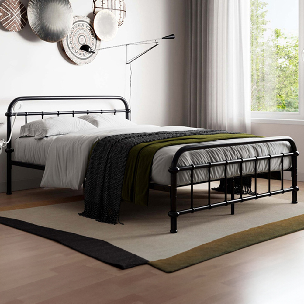 Flair Compton Double Black Metal Bed Frame Image 1