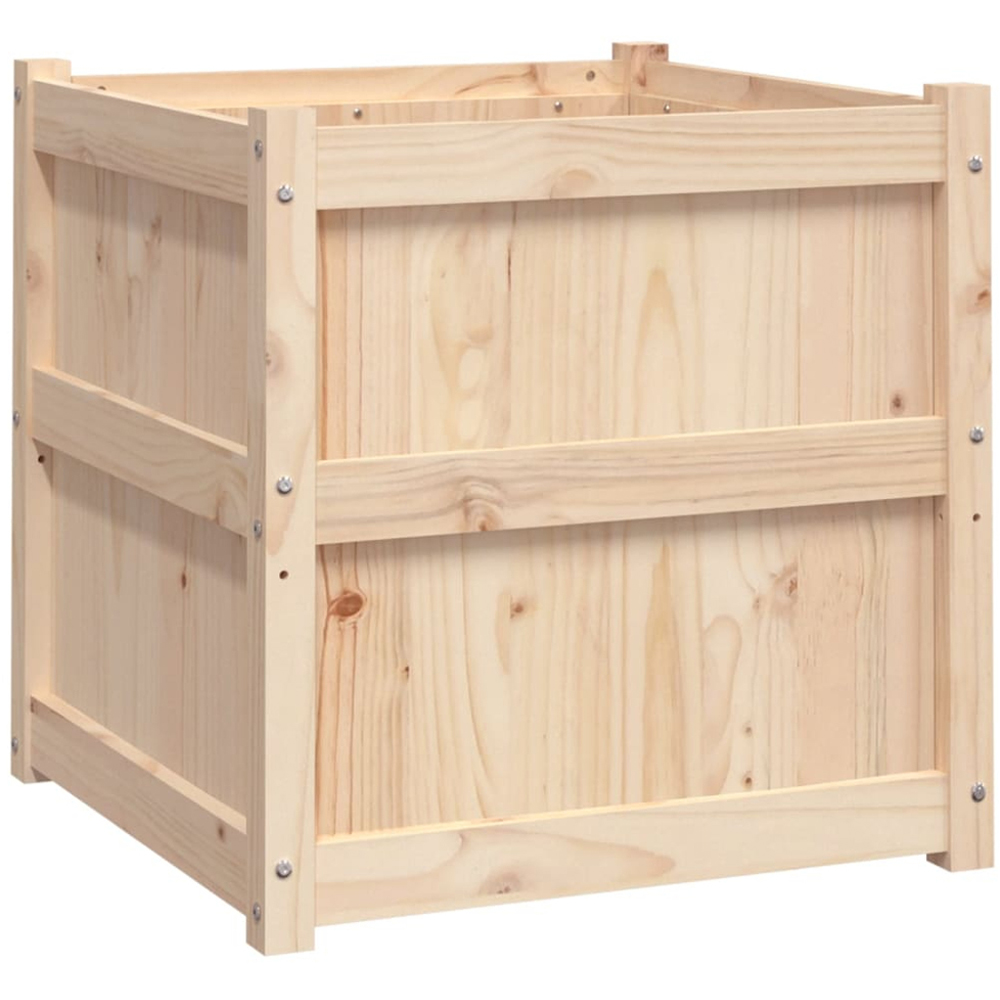 vidaXL Natural Pine Wood Garden Planter 60 x 60 x 60cm 2 Pack Image 4