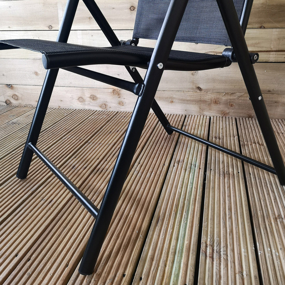 Samuel Alexander Black Multi Position Reclining Garden Chair Wilko