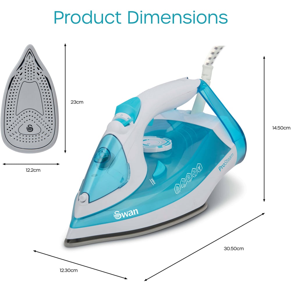 Swan 2600W White Aqua Steam Iron Image 9