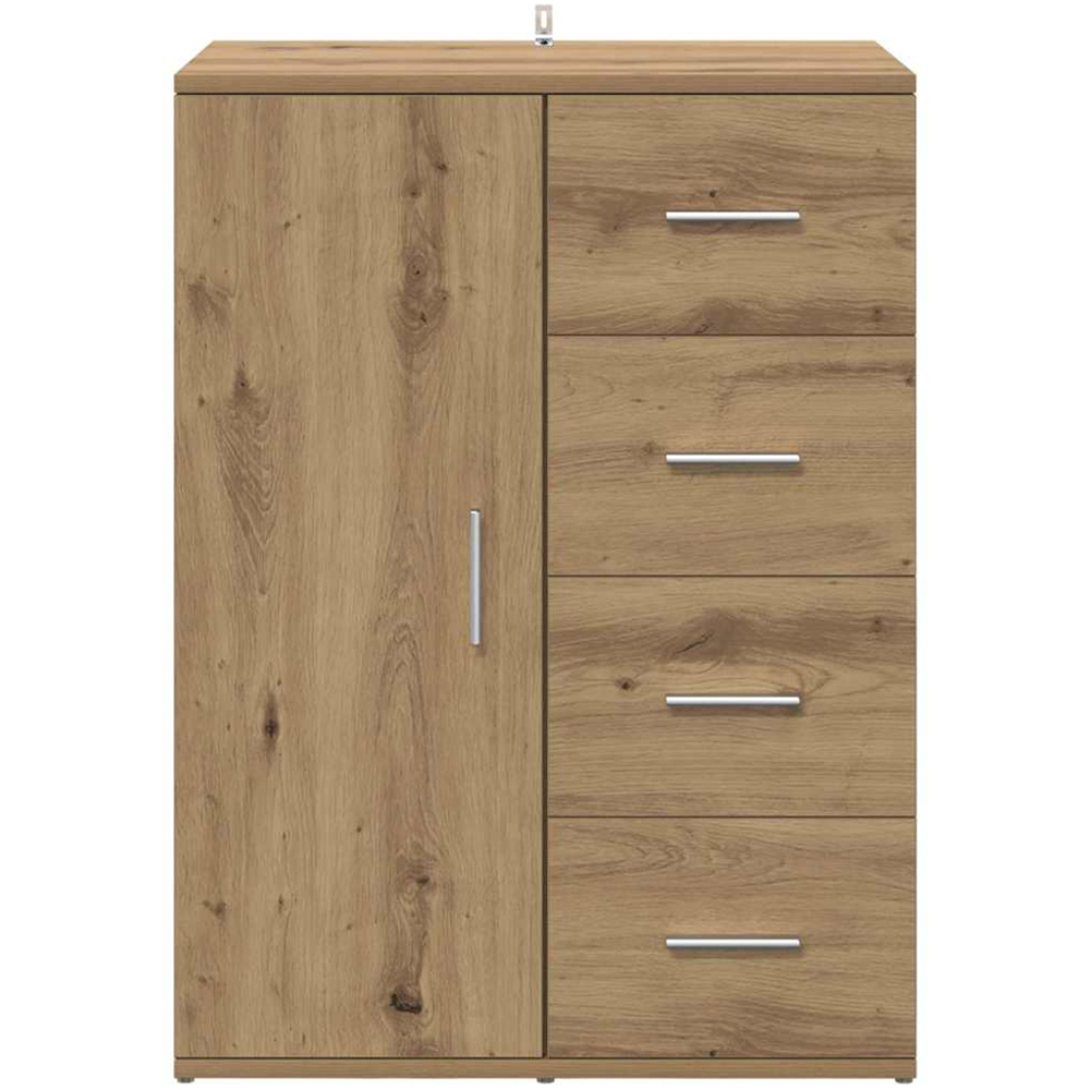 vidaXL Single Door 4 Drawer Artisan Oak Sideboard Image 6