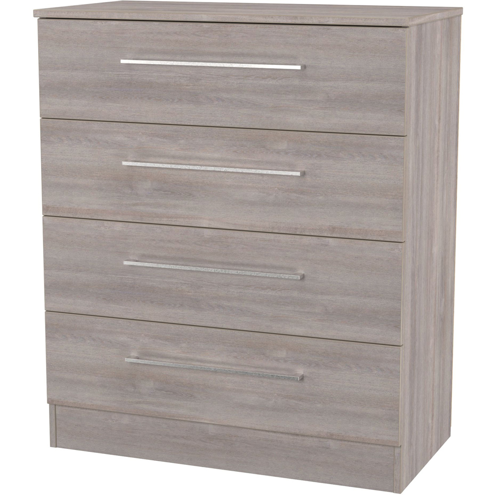 Crowndale Worcester 4 Drawer Grey Oak Chest of Drawers Ready Assembled Image 3