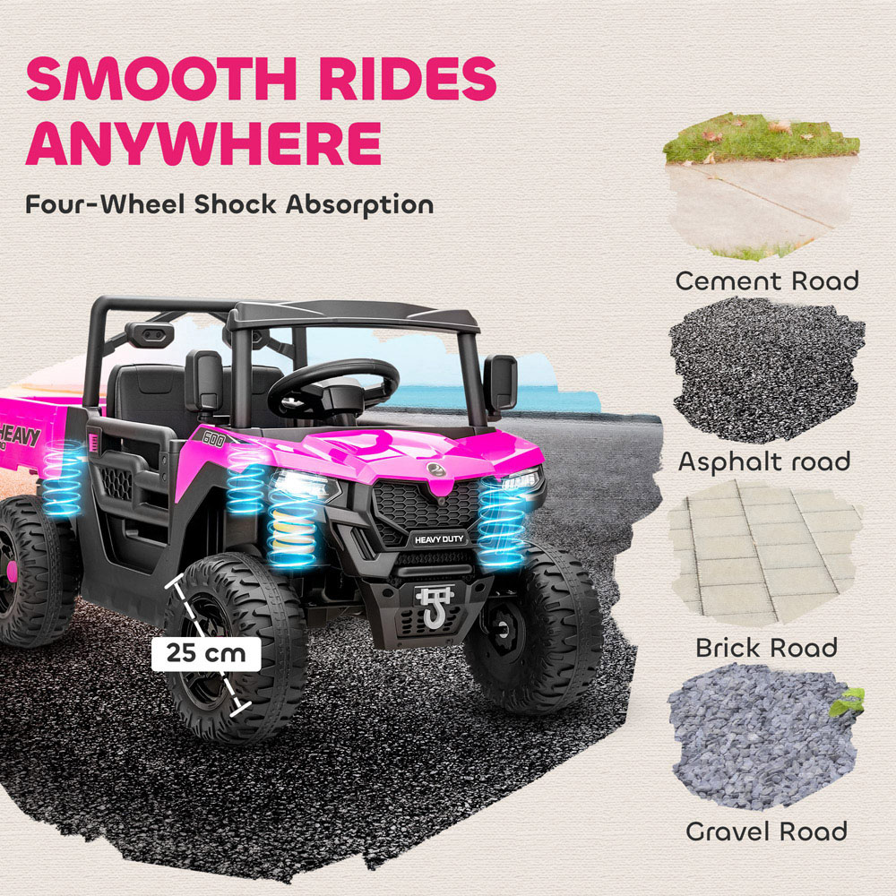 Tommy Toys AIYAPLAY Pink Kids Ride on Electric UTV Car 12V Image 3