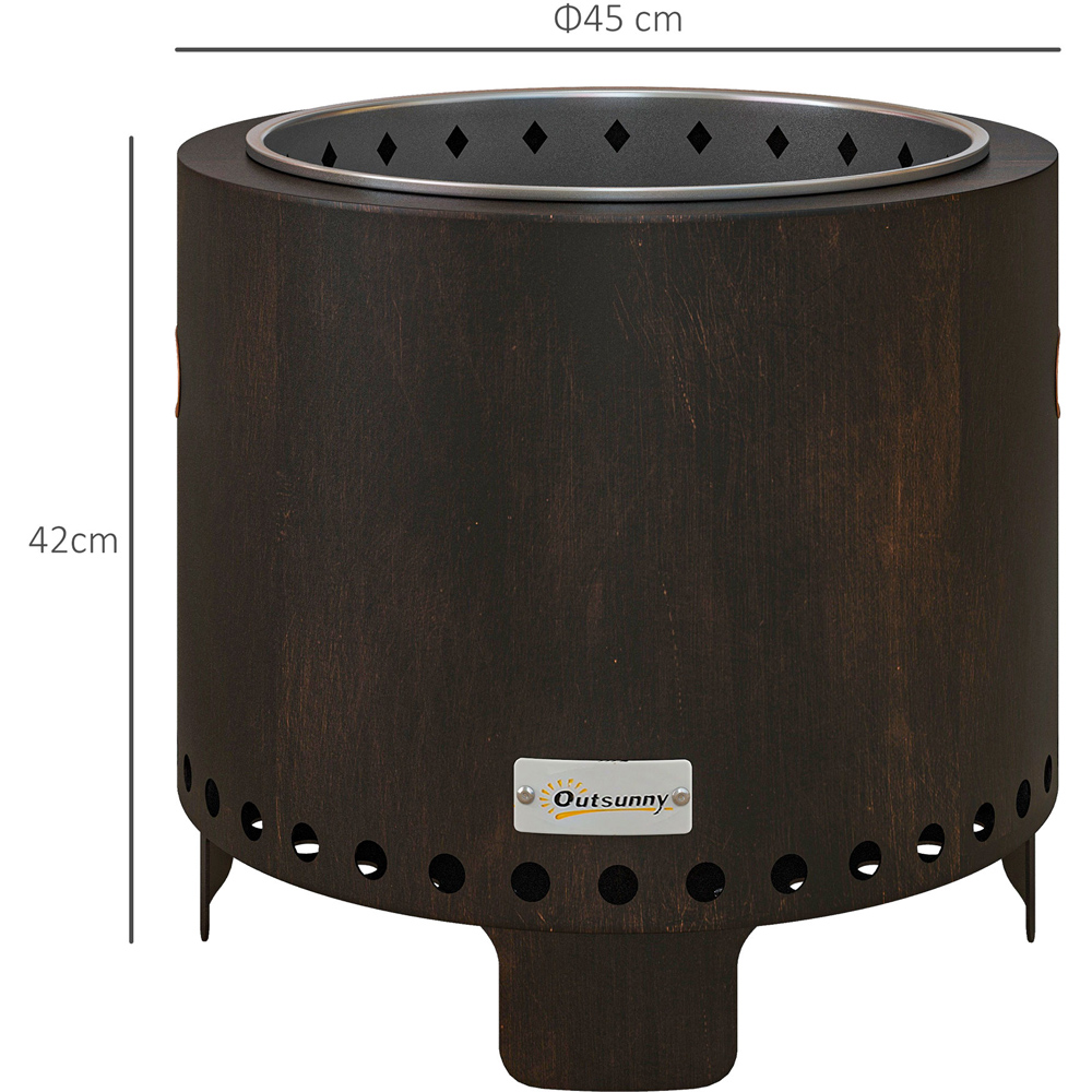 Outsunny Black Metal Wood Burning Smokeless Fire Pit Image 7