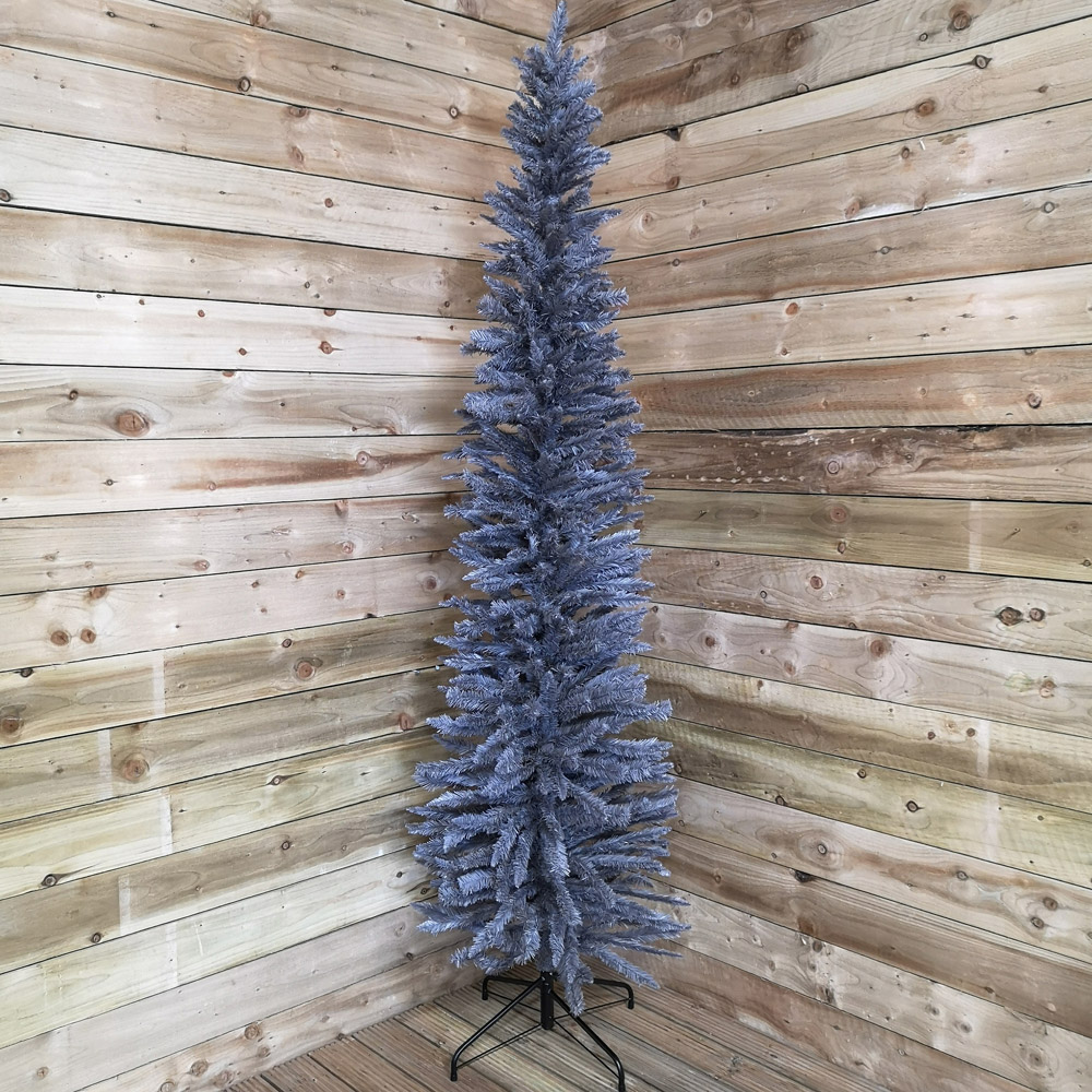 Samuel Alexander Grey Wrapped Pencil Pine Artificial Christmas Tree with 460 Tips 8ft Image 2