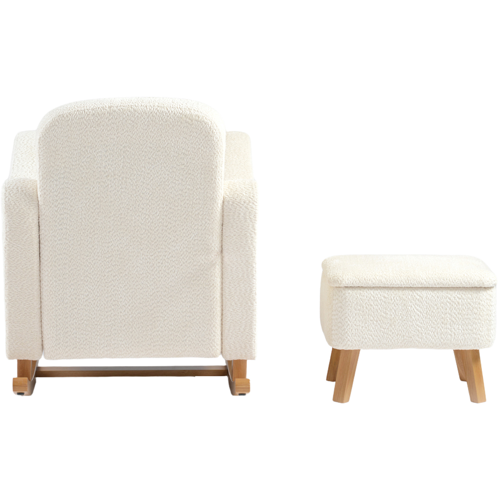 Bebe & Beyond Soother Off White Boucle Nursing Chair and Stool Image 5