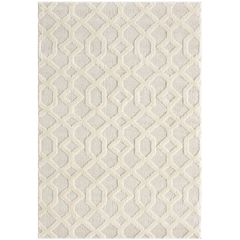 Desire Rugs Isabella Cream Embossed Imperial Trellis Rug 60 x 220cm Image 6