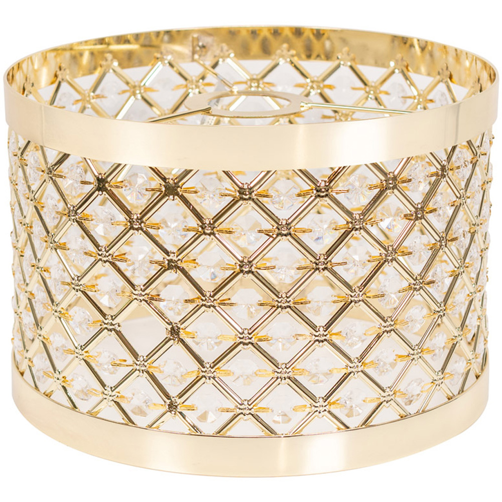 ValueLights Hadley Gold Jewel Light Drum Lamp Shade Image 1