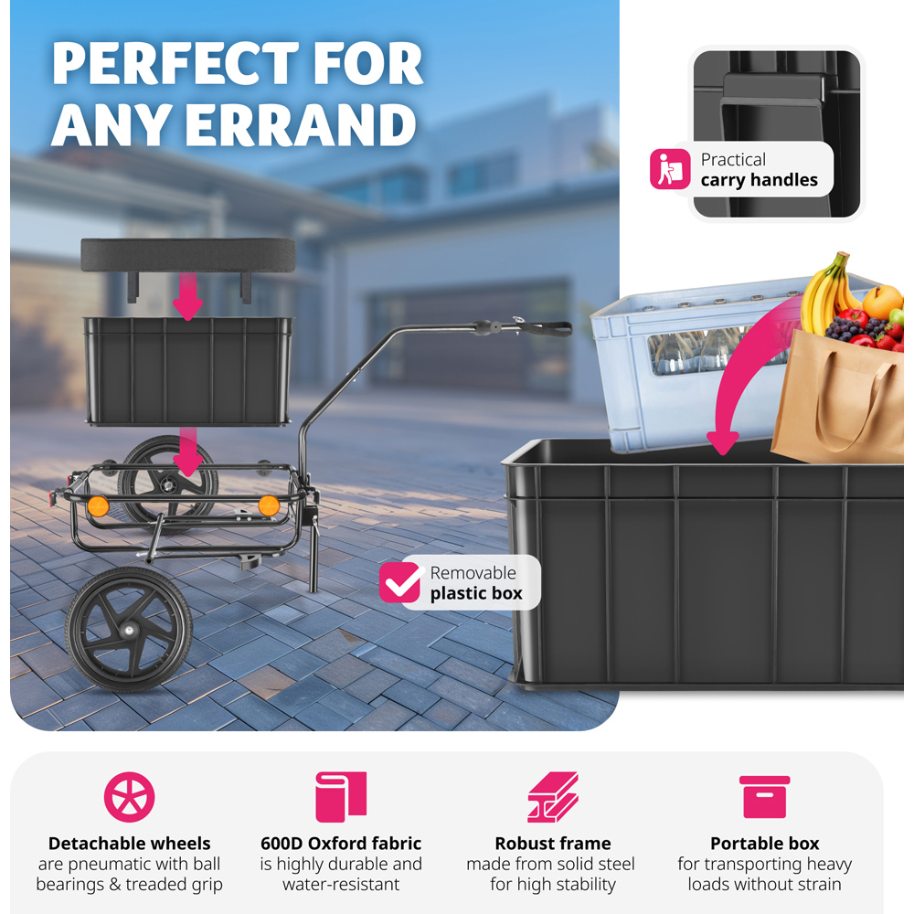 tectake CargoXpress Multifunctional Hand Cart Bicycle Trailer Image 5
