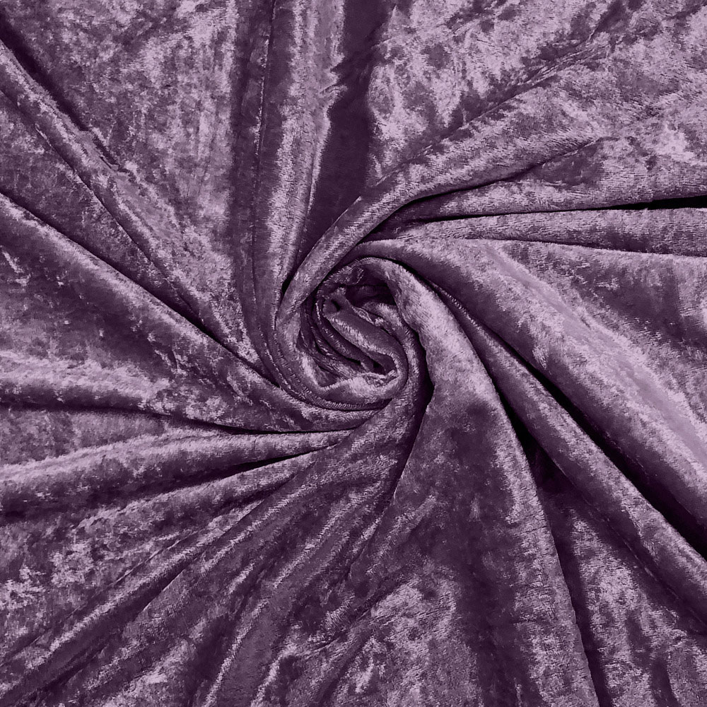 Intimates Mauve Plain Crushed Velvet Curtains 229X189cm Image 3