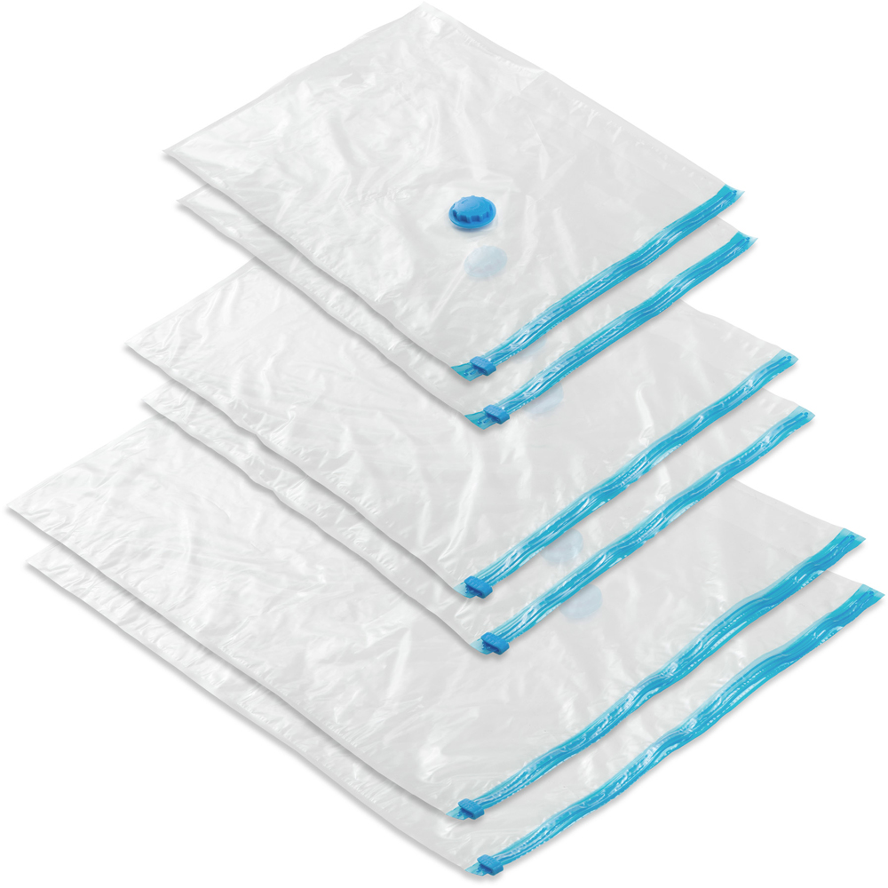tectake Vacuum Storage Bags 3 Sizes 6 Pack Image 1