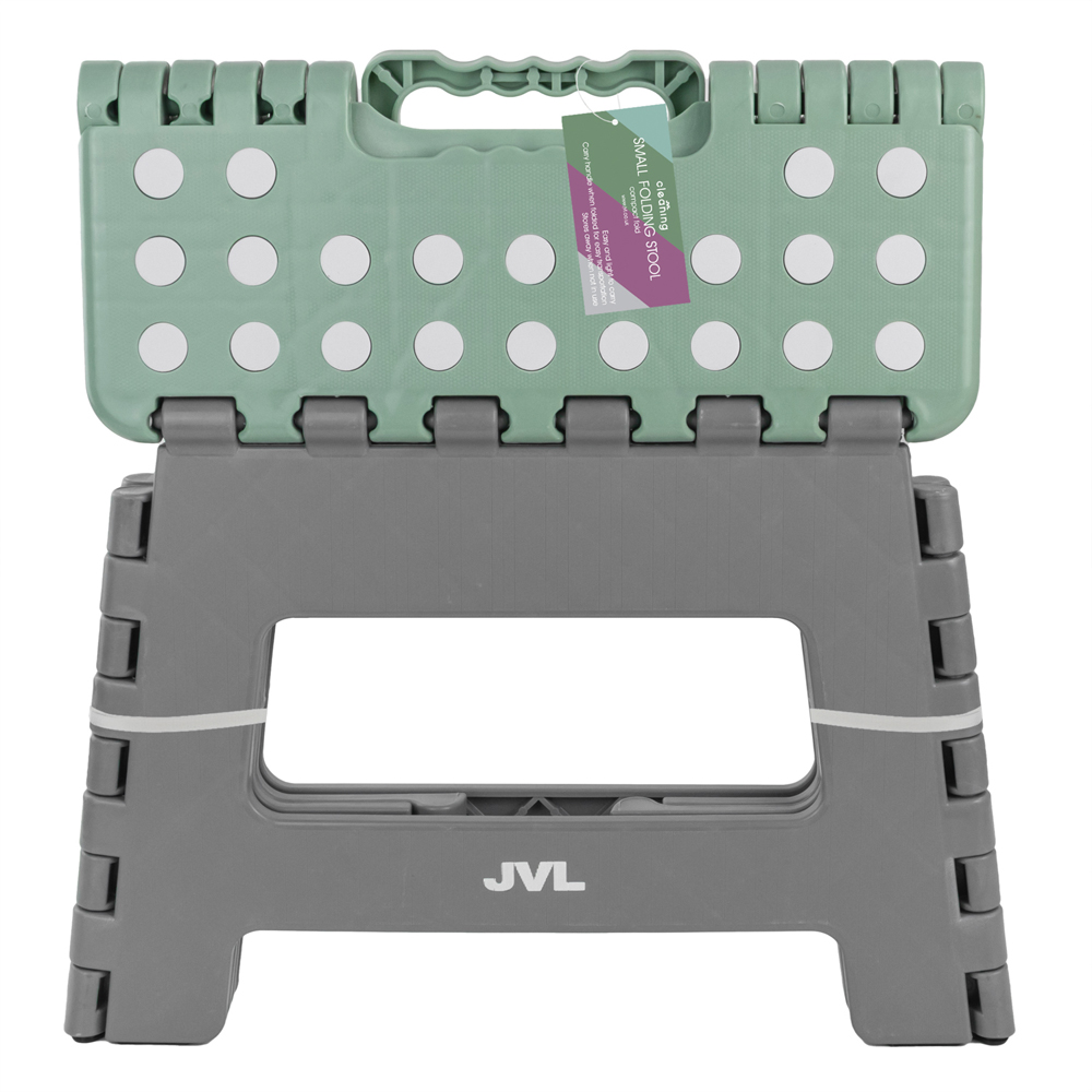 JVL Cleaning 2 Piece Grey Folding Step Stool Set Image 6