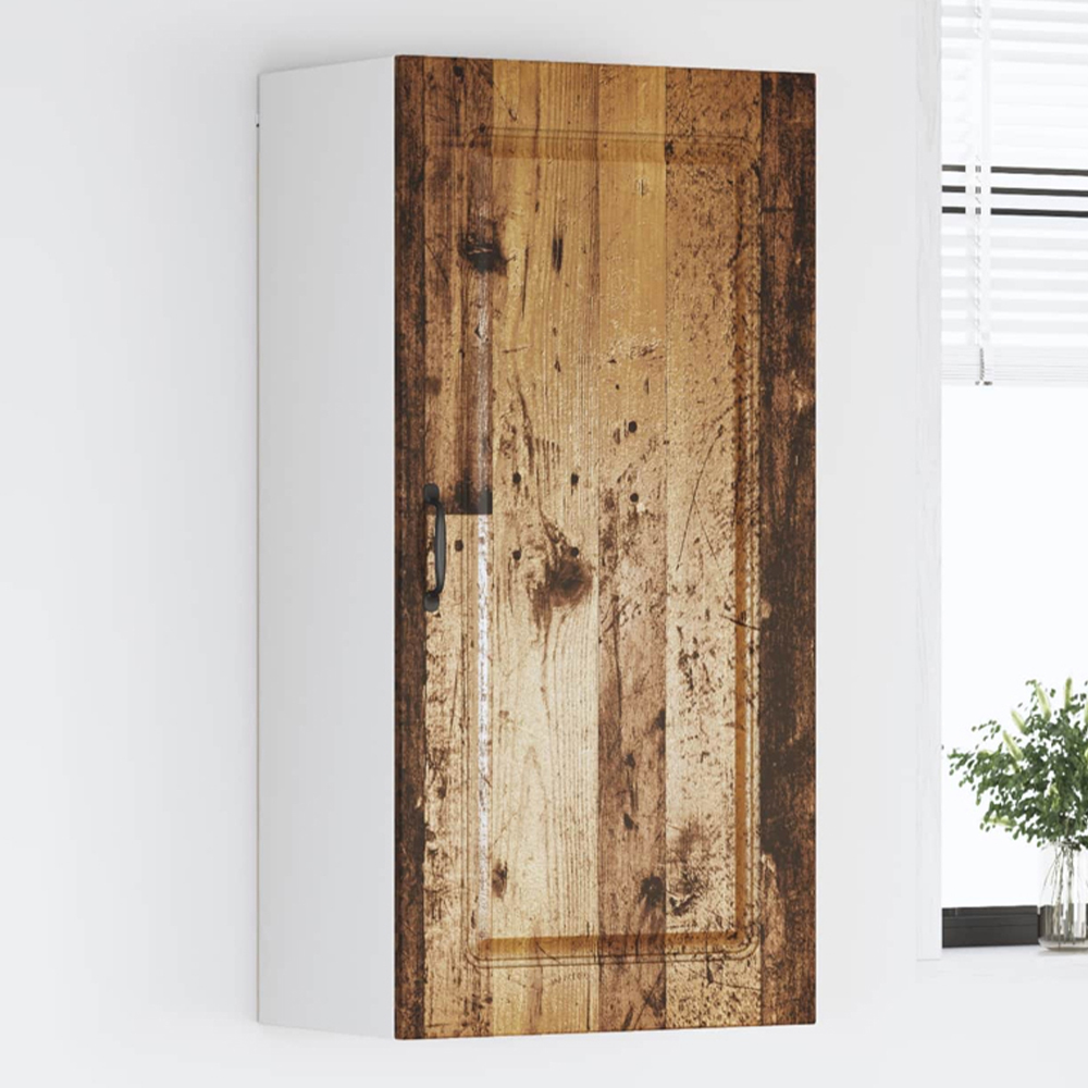 vidaXL Single Door Old Wood Kitchen Wall Cabinet Image 1