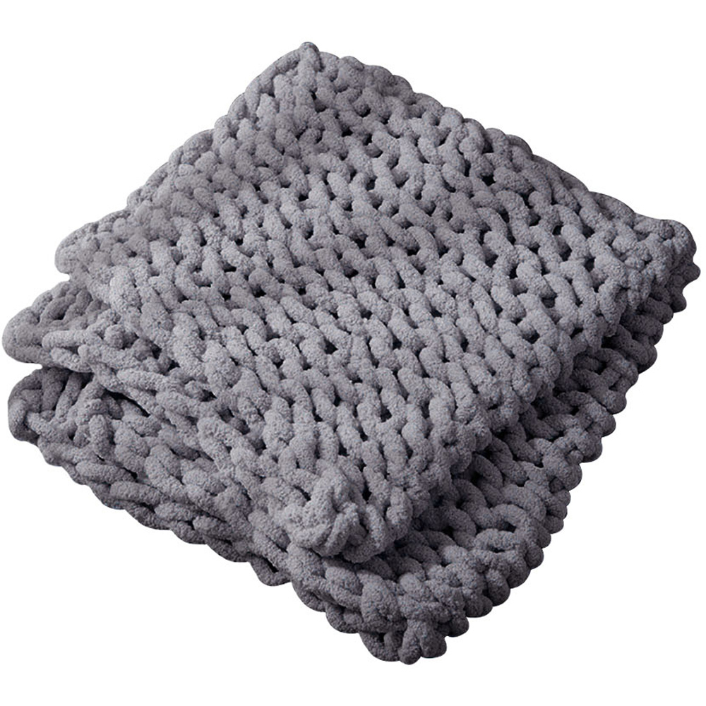 Living and Home Hand Woven Chenille Blanket for Couch and Bed 150cm Image 1