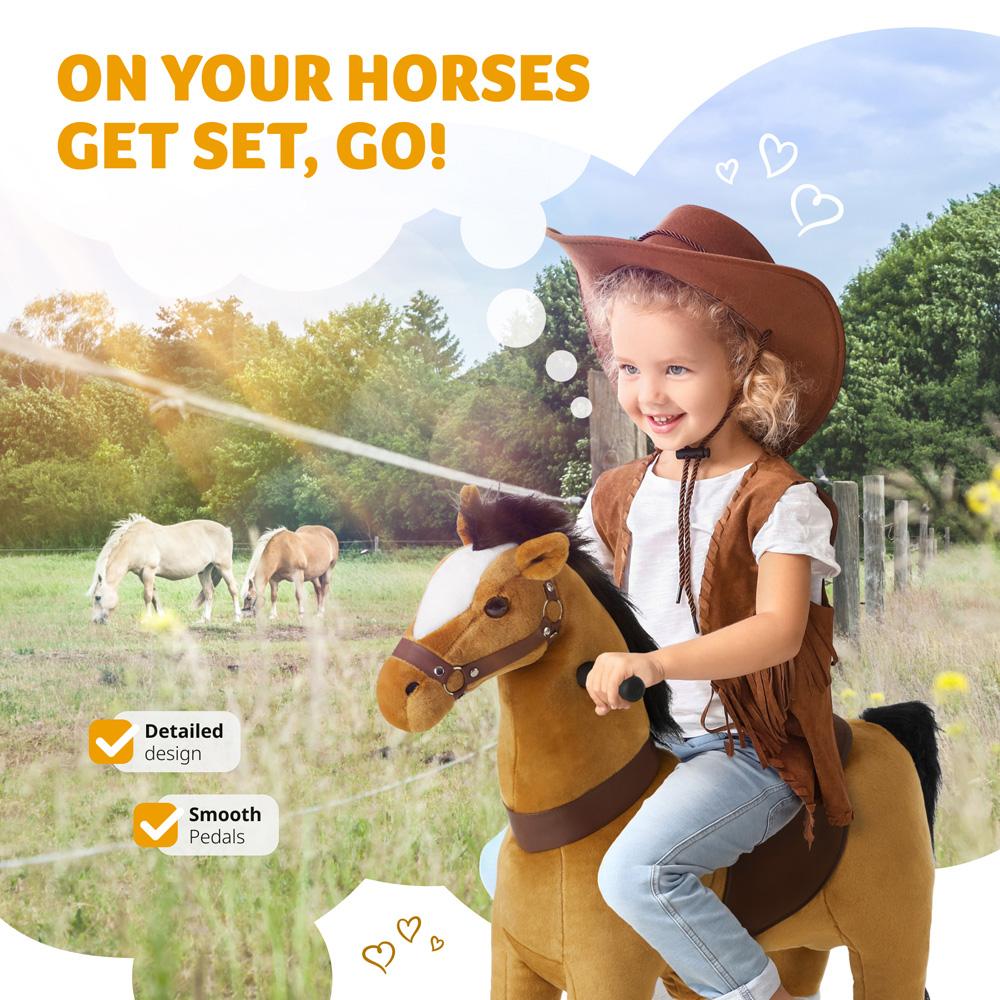 tectake Sabrina 4 Wheels Rocking Horse with Non Slip Pedals 76 x 29 x 85cm Image 7
