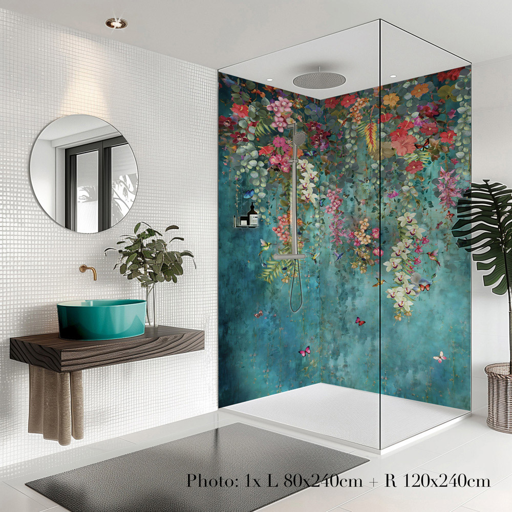 Splashbax Premium Artisan Botanical Cascade Di Bond Shower Panel 2400 x 800mm Image 4