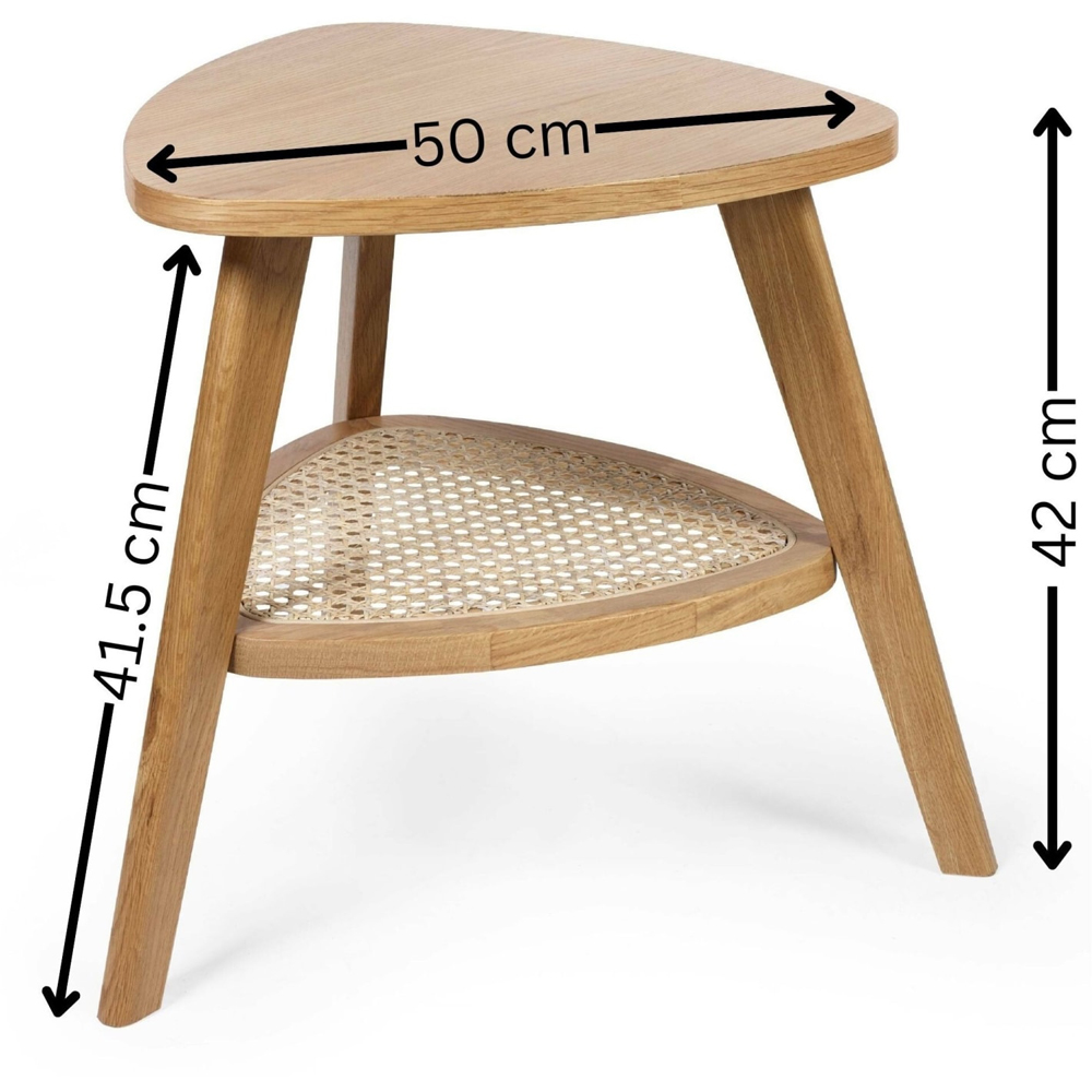 Julian Bowen Vera Single Shelf Oak Triangular Side Table Image 9