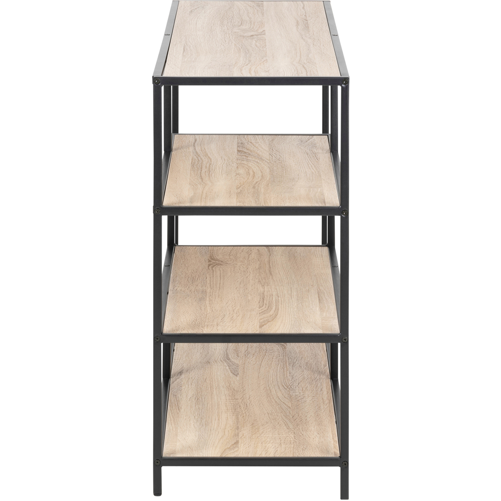 Florence Seaford 4 Shelf Sonoma Oak and Black Metal Bookcase Image 4